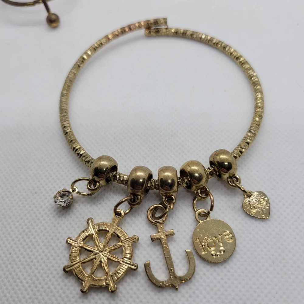 Nautical gold tone Charm Bracelet - Picture 2 of 6